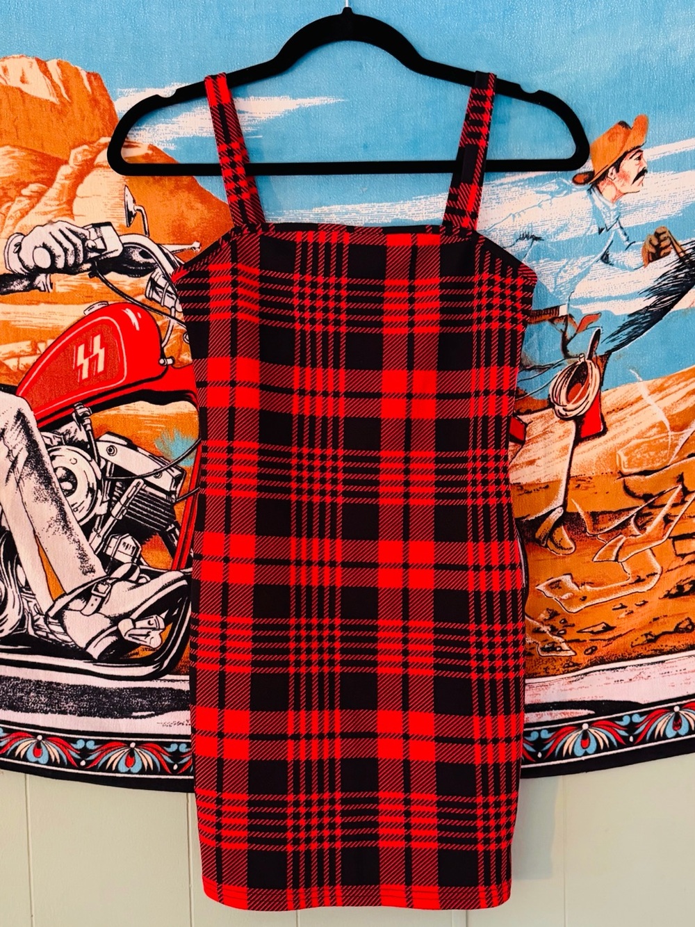 🍒 Vintage (Y2K) Plaid Bodycon Dress 🍒